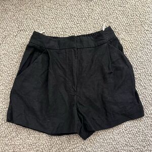 Wilfred black linen mini shorts